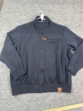 C&A Sweater Jacket Mens 2XL Navy Blue Full Zip Grandpa Pockets Heavy Eu 3XL N123